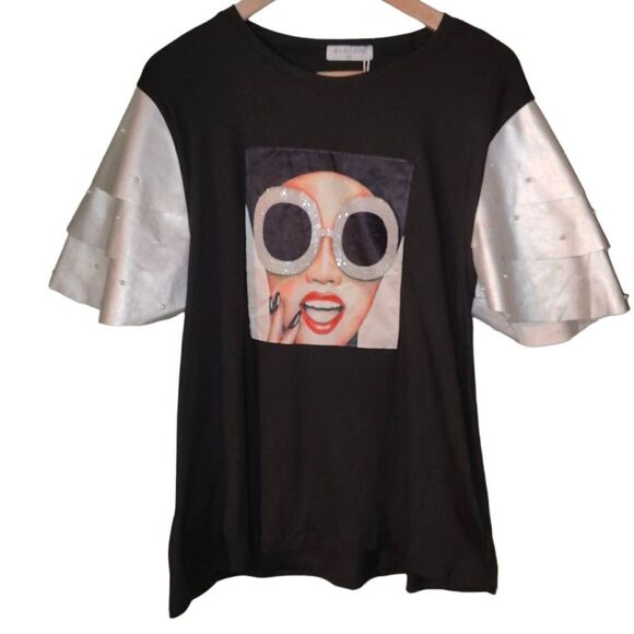 Ko. Ko. Ailis Fashion Graphic Front Blouse - Picture 1 of 11